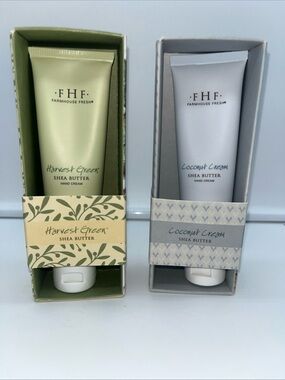 Farmhouse Fresh Coconut Cream & Harvest Green Shea Butter Hand Creams 2 Fl Oz Ea